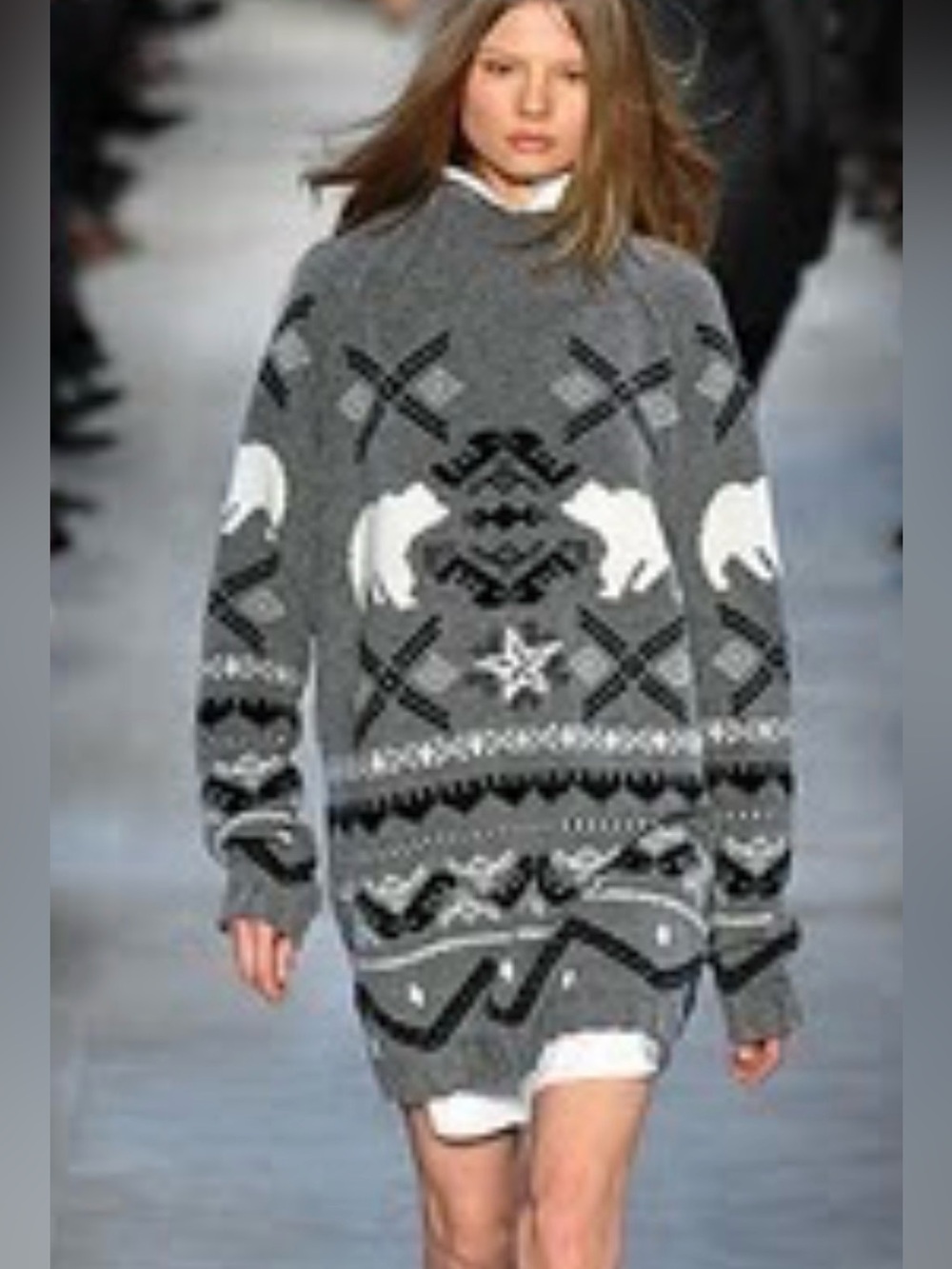 Stella McCartney Fall 2007 Runway Polar Bear Sweater Dress Vintage Y2K Archival